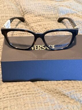 Versace Black Women's Cat-Eye Acetate Glasses